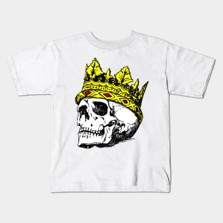 Dead King Skull Angry Scary Biker Tattoo Art Kids T-Shirt